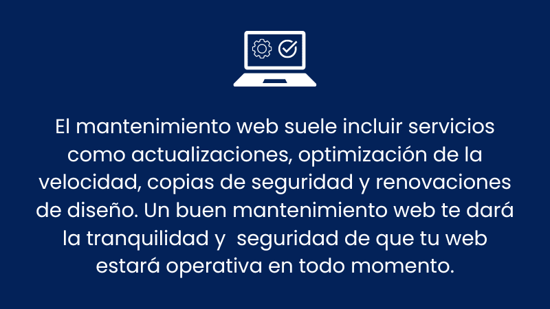 Mantenimiento web que incluye